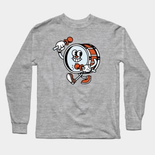 Retro Bass Drum Cartoon Long Sleeve T-Shirt